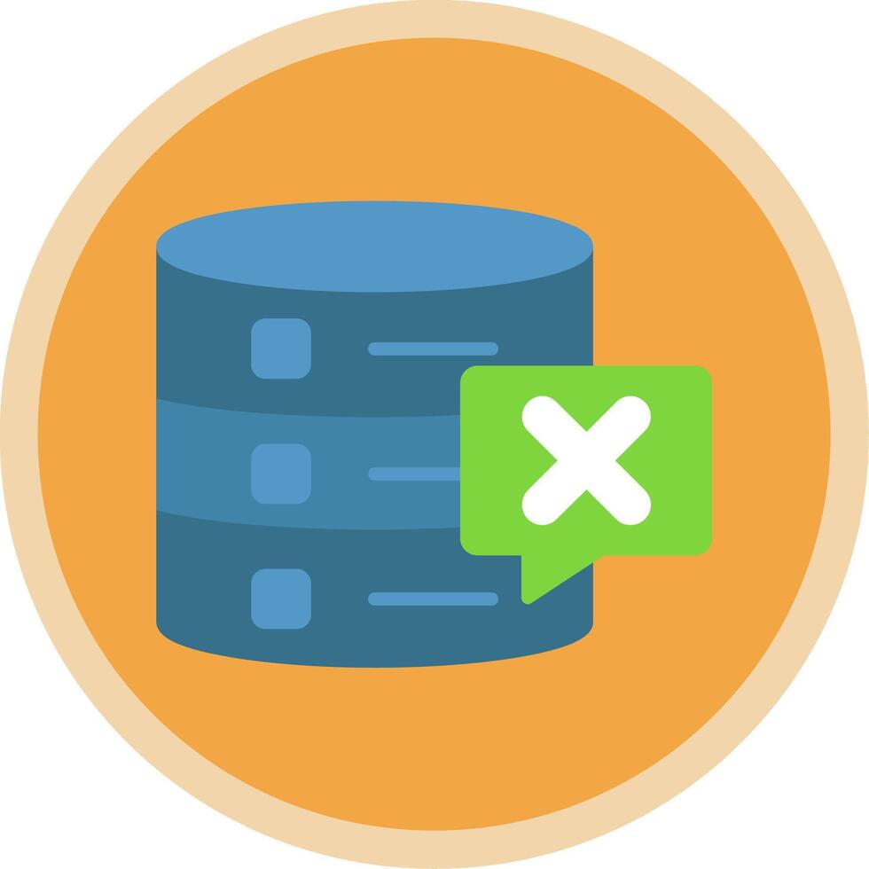 Delete Database Flat Multi Circle Icon vector