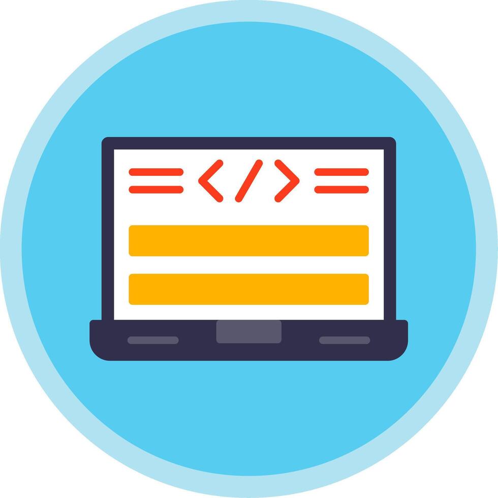 html código plano multi circulo icono vector