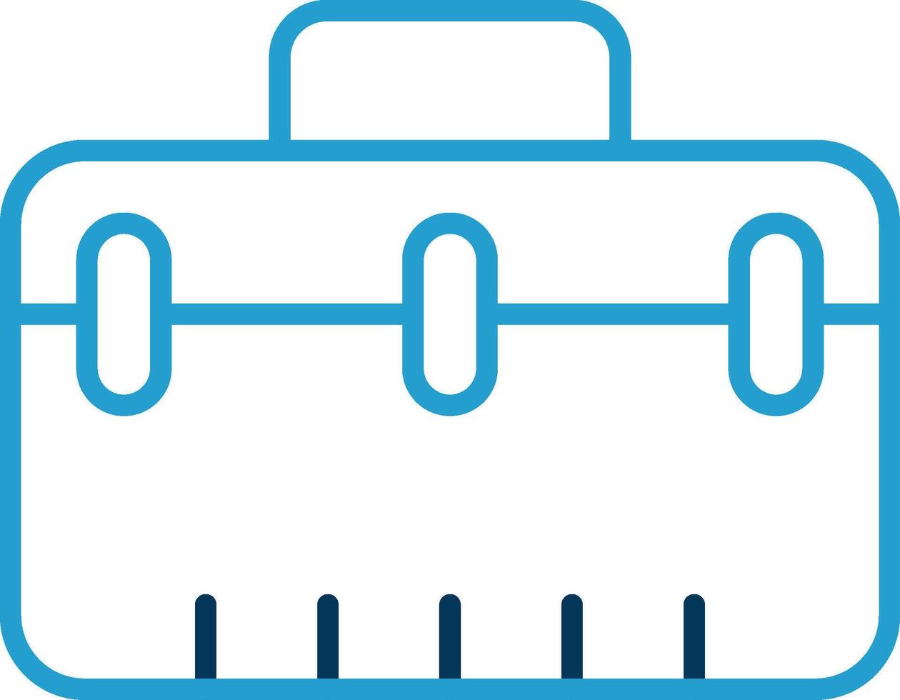 Suitcase Line Blue Two Color Icon vector