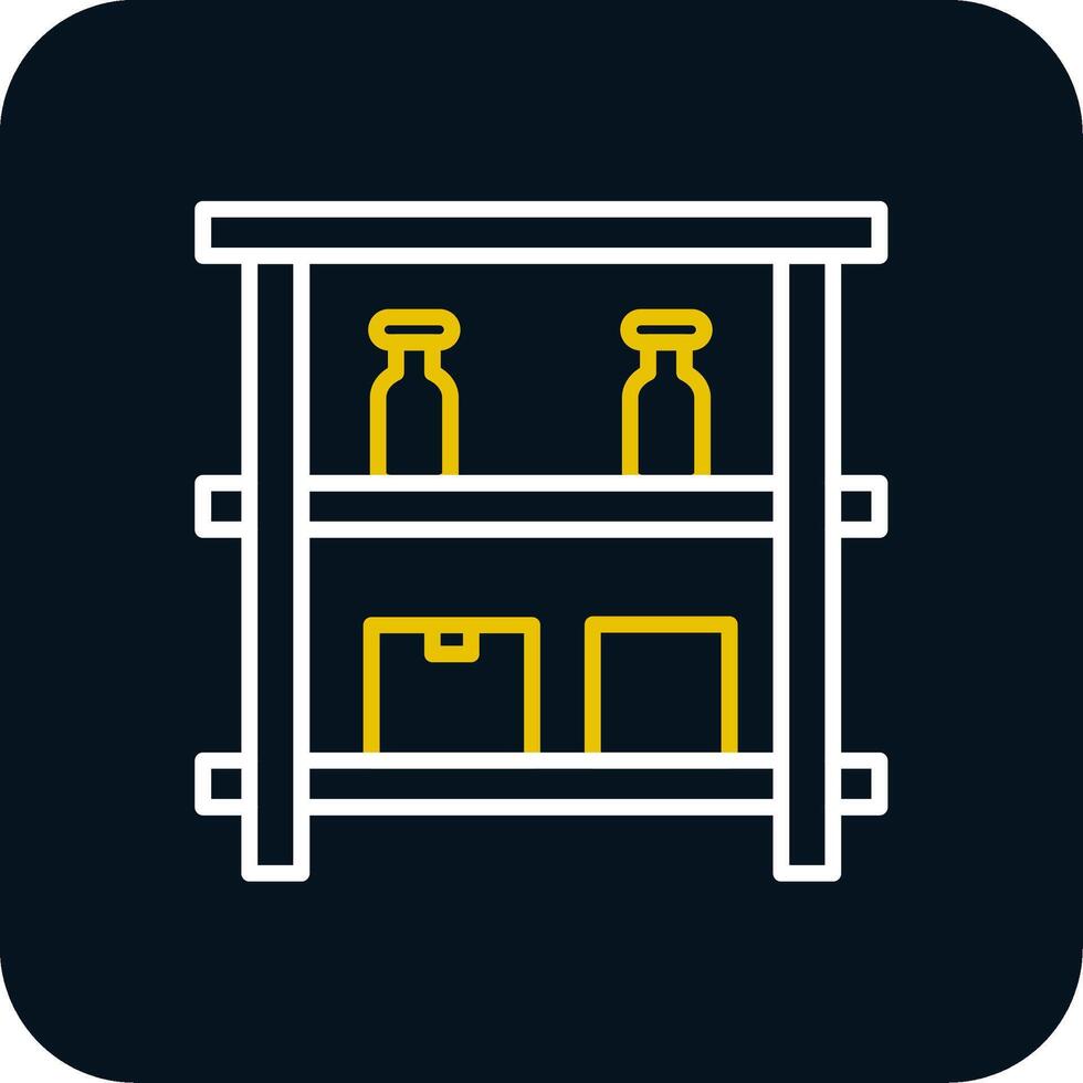 Shelves Line Yellow White Icon vector