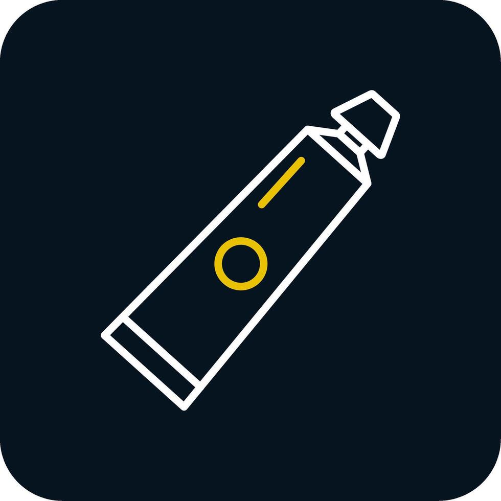 Tooth Paste Line Yellow White Icon vector