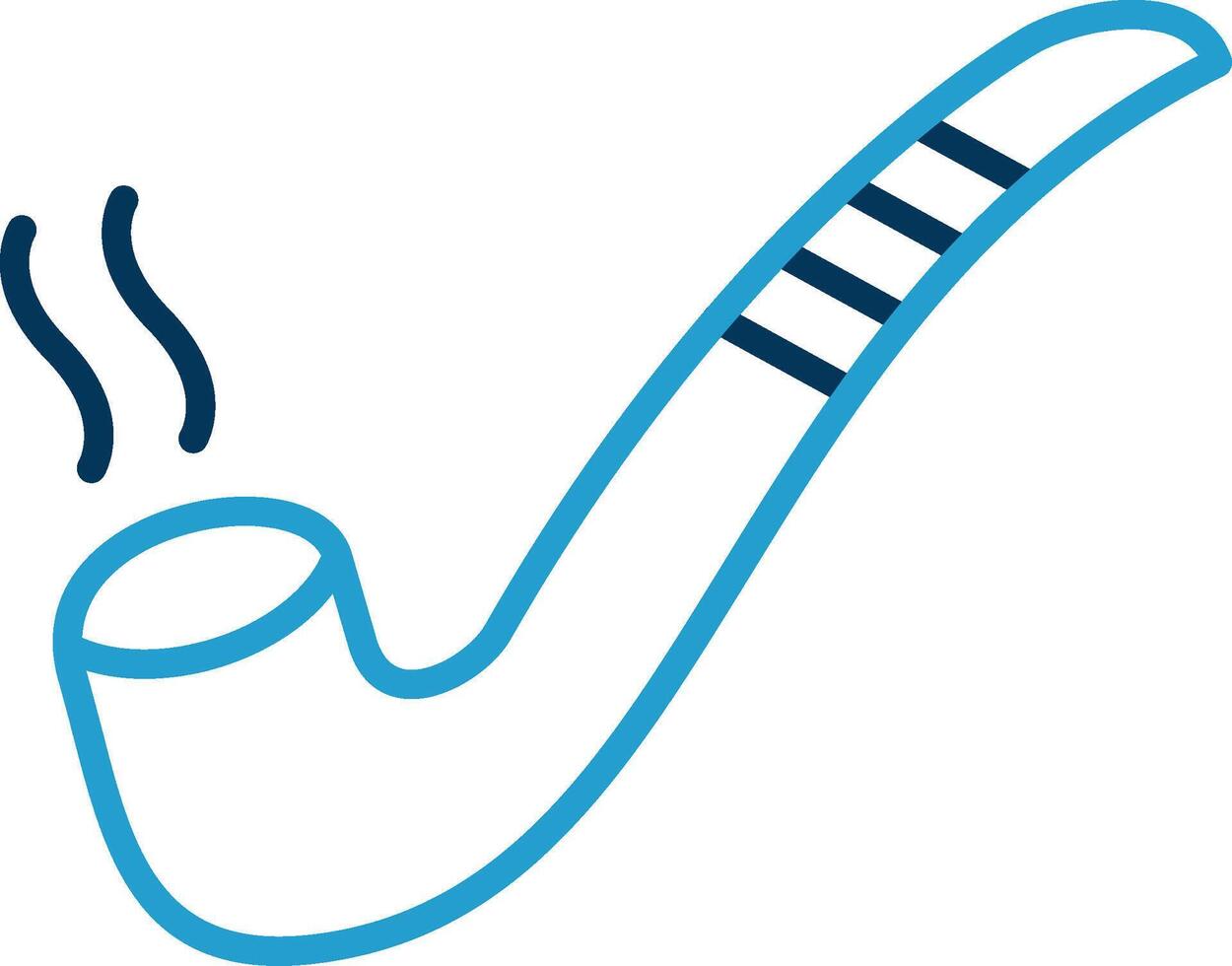 Smoking Pipe Line Blue Two Color Icon vector