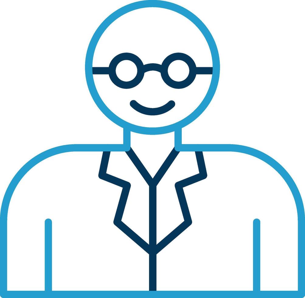 Professor Line Blue Two Color Icon vector