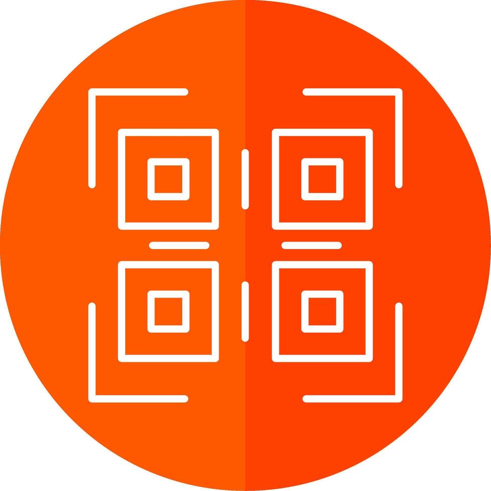 Qr Code Line Yellow White Icon vector