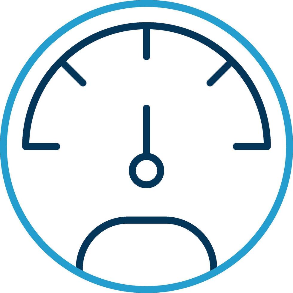 Speedo Meter Line Blue Two Color Icon vector