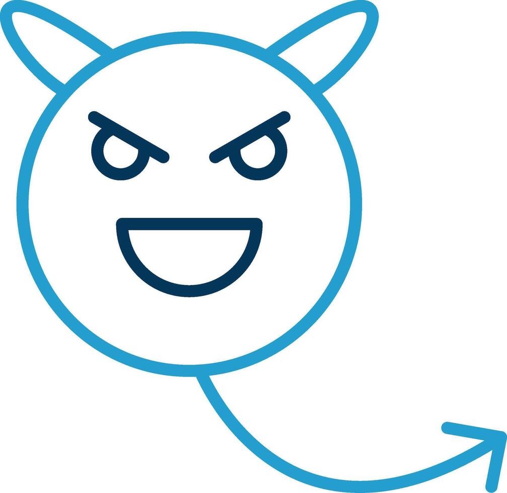 Evil Line Blue Two Color Icon vector