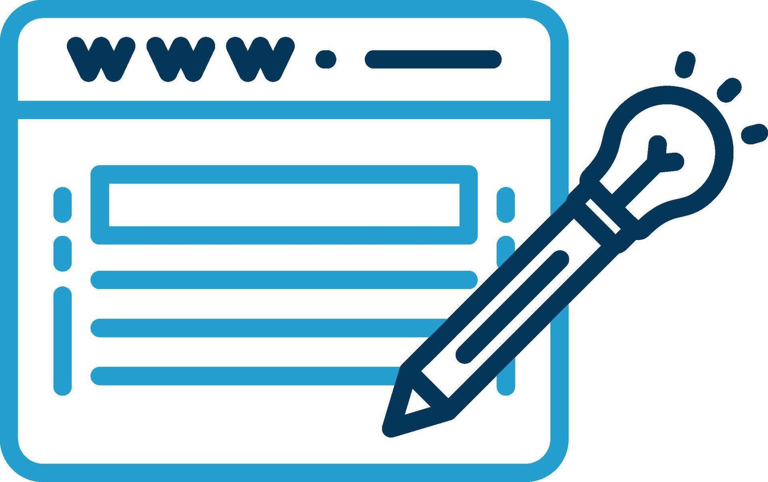 Website Design Line Blue Two Color Icon vector