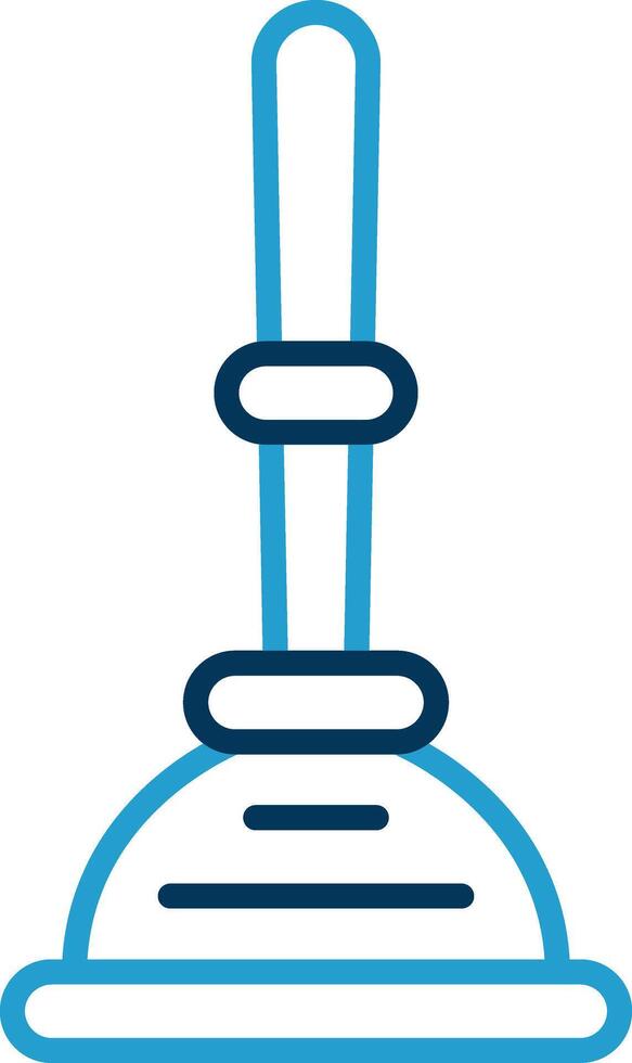 Plunger Line Blue Two Color Icon vector