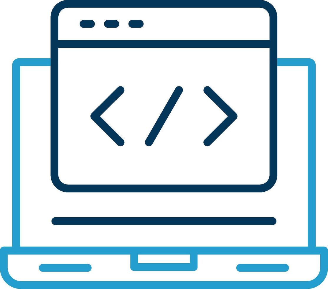 Web Development Line Blue Two Color Icon vector