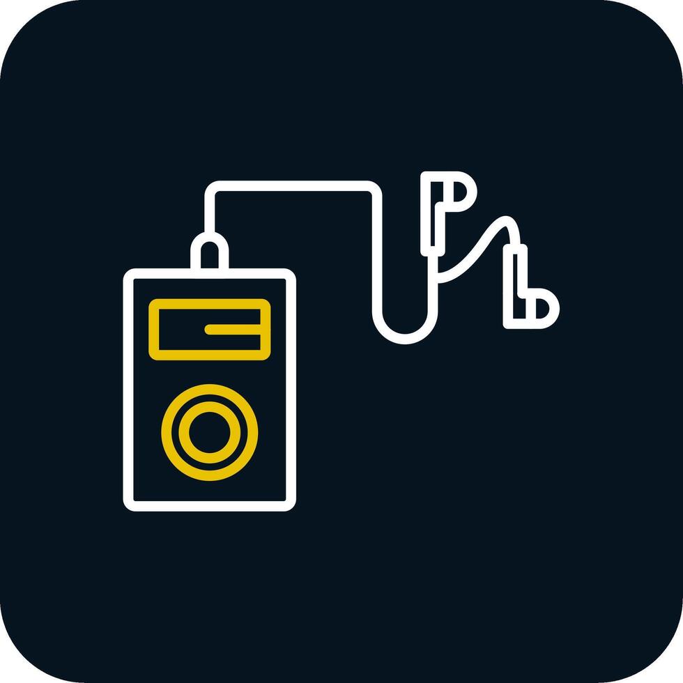 mp3 línea amarillo blanco icono vector