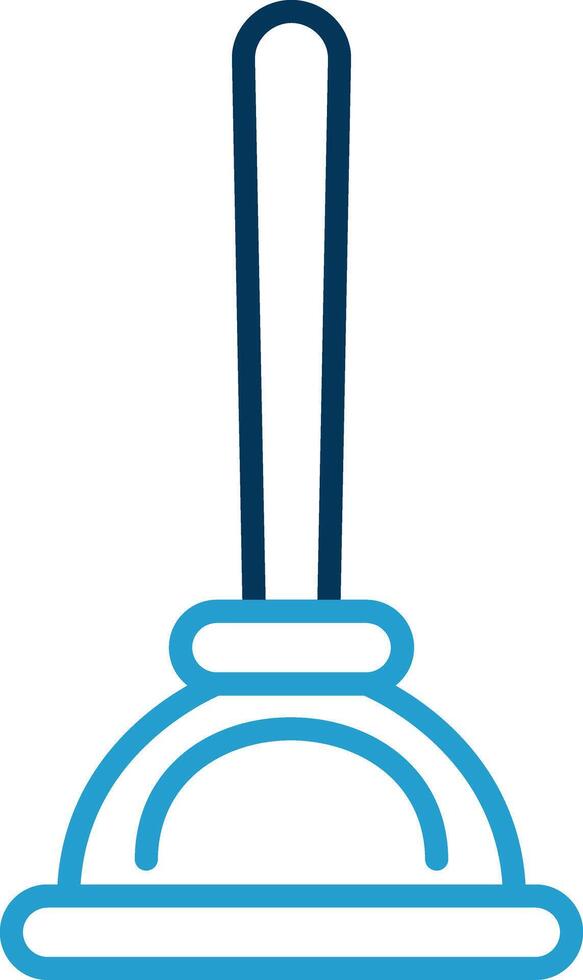 Plunger Line Blue Two Color Icon vector