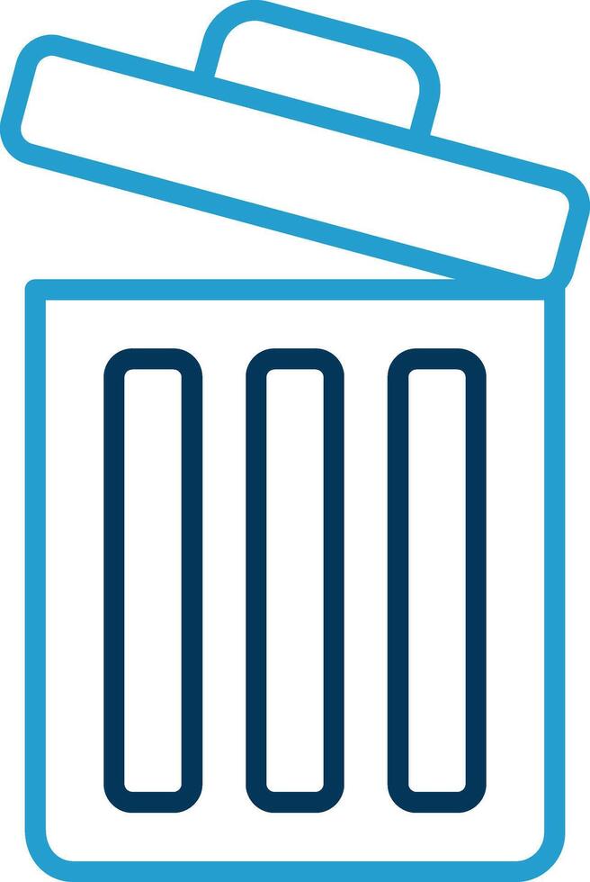 Trash Line Blue Two Color Icon vector
