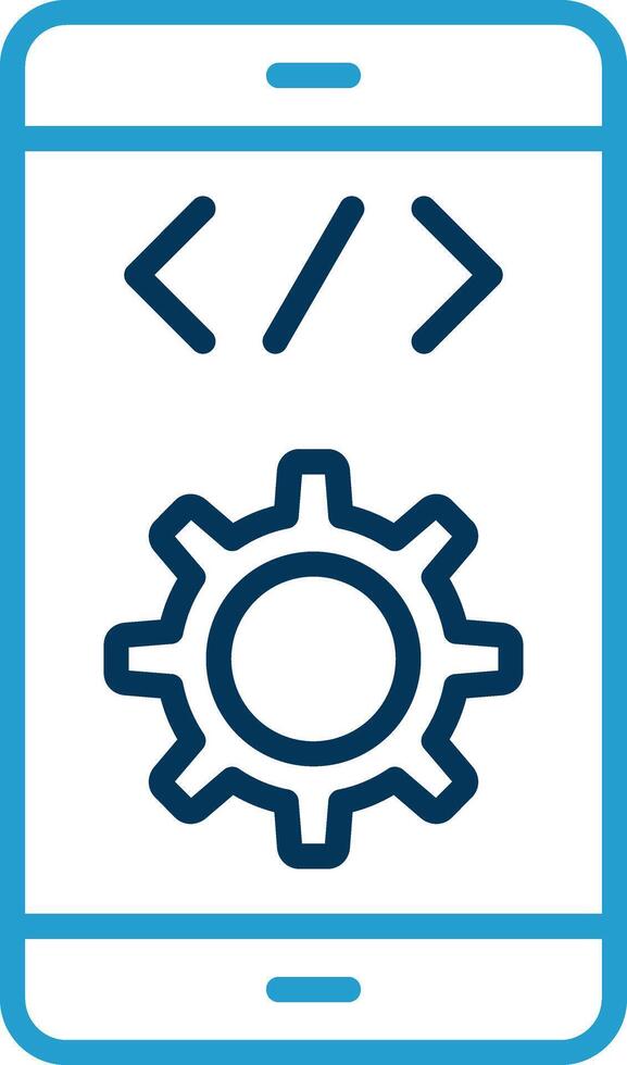 Software Development Line Blue Two Color Icon vector