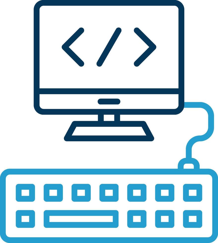 Web Programming Line Blue Two Color Icon vector
