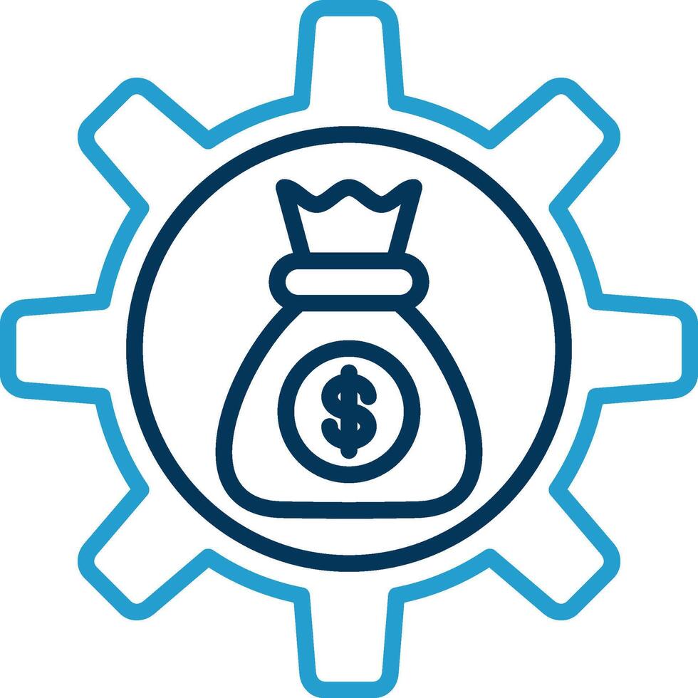 Asset Management Line Blue Two Color Icon vector