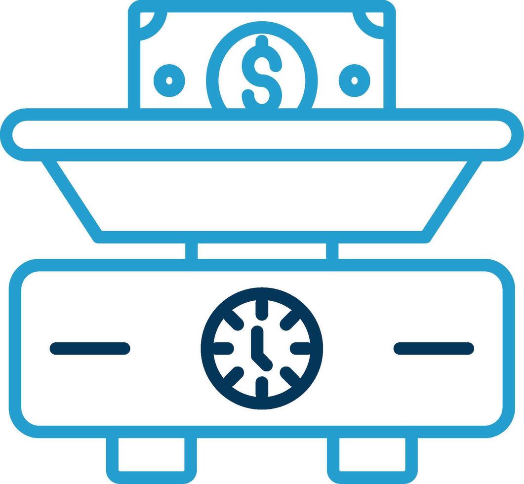 Weighing Scale Line Blue Two Color Icon vector