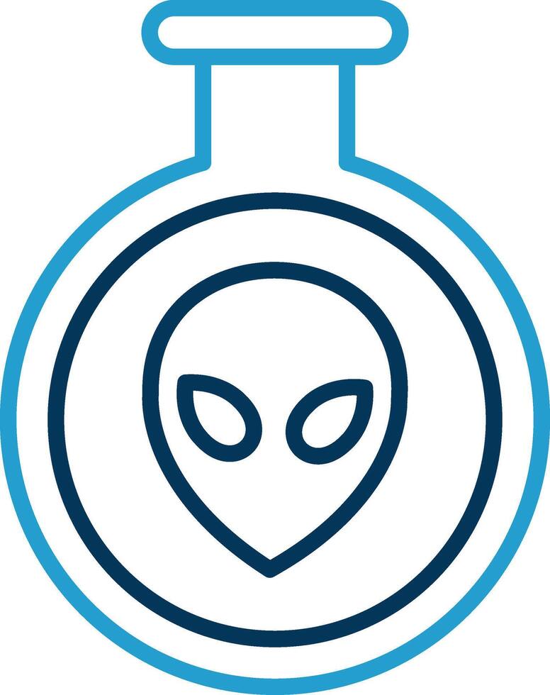 Aliens Line Blue Two Color Icon vector
