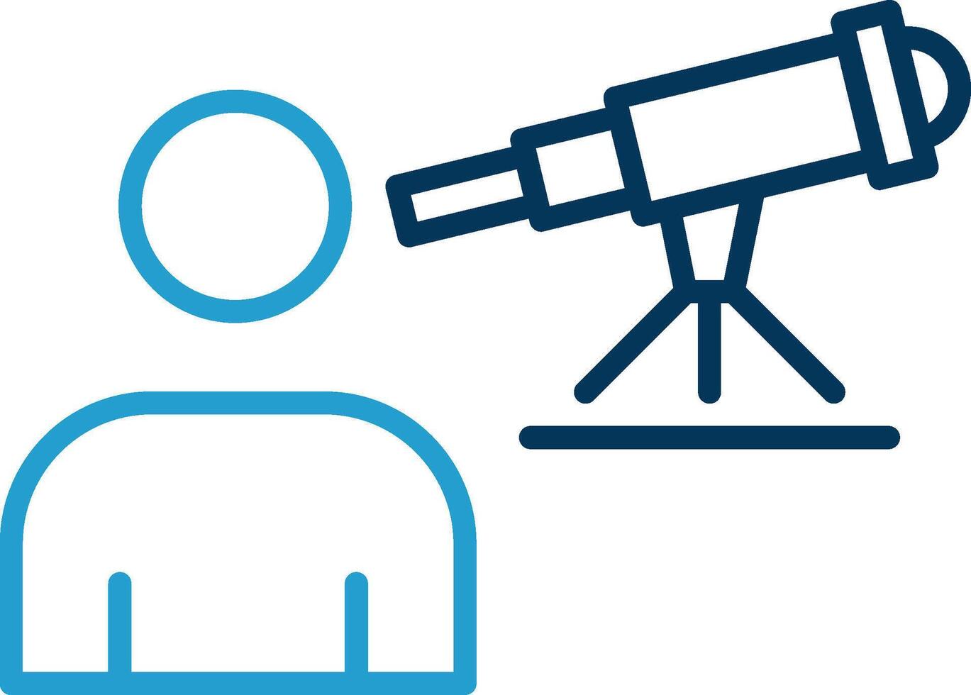 Astronomer Line Blue Two Color Icon vector