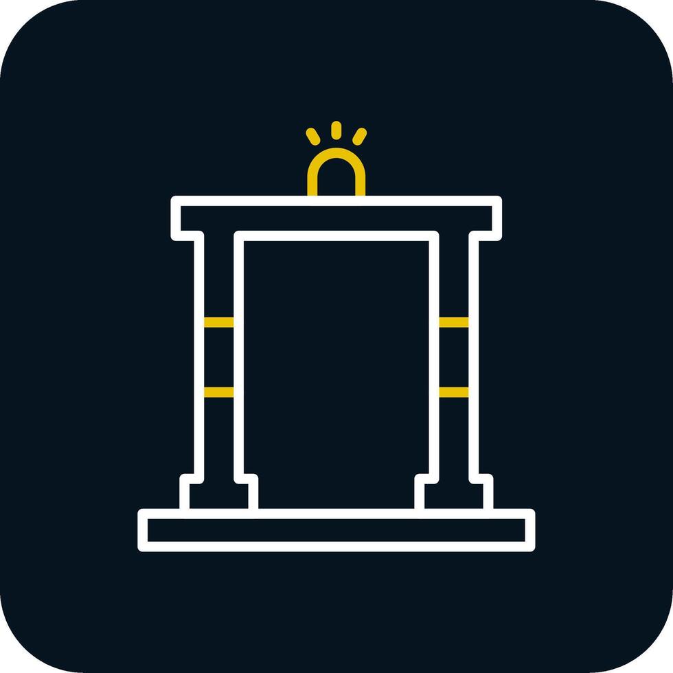 Metal Detector Line Yellow White Icon vector