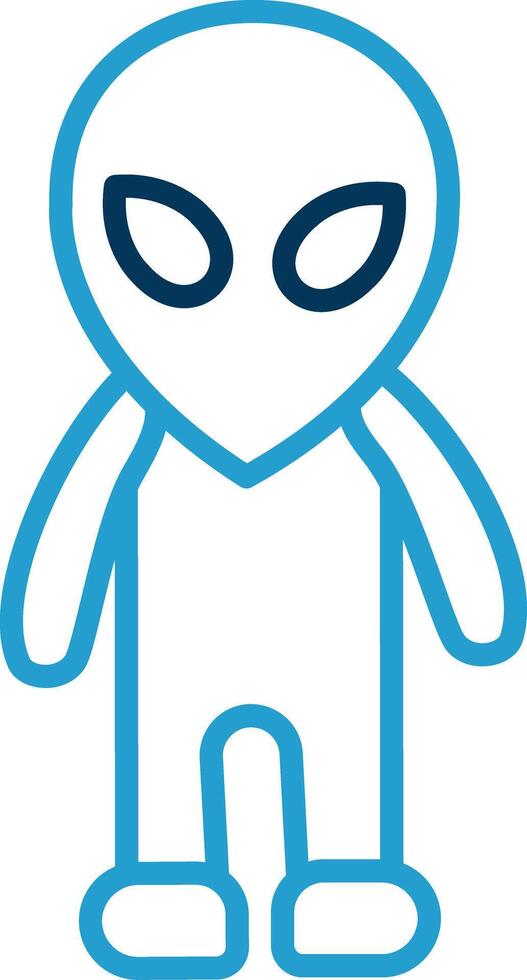 Alien Line Blue Two Color Icon vector
