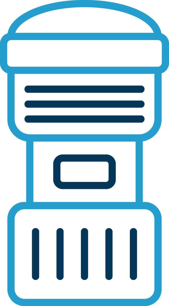 Camera Lens Line Blue Two Color Icon vector