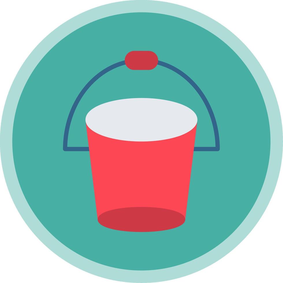 Bucket Flat Multi Circle Icon vector