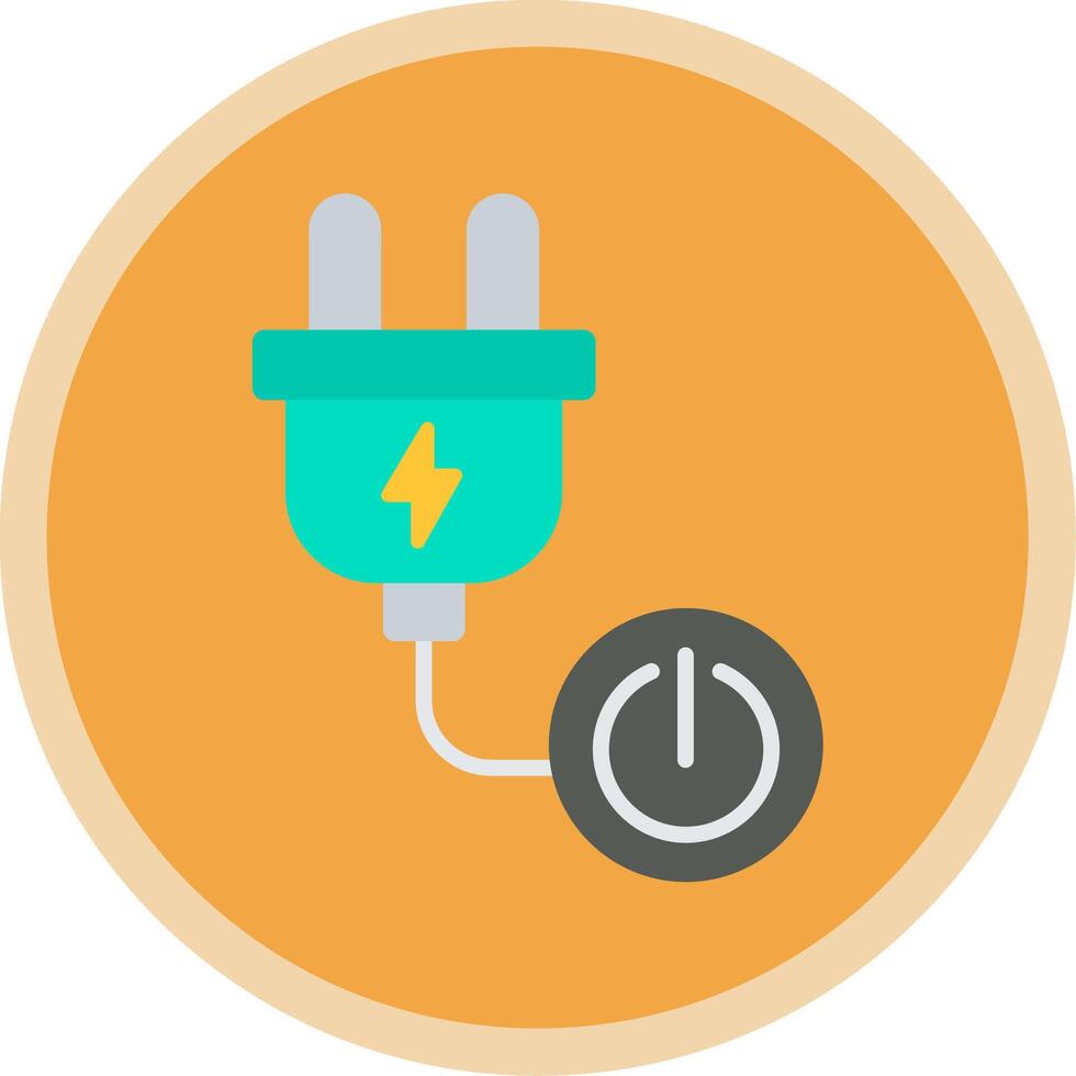 Power Button Flat Multi Circle Icon vector