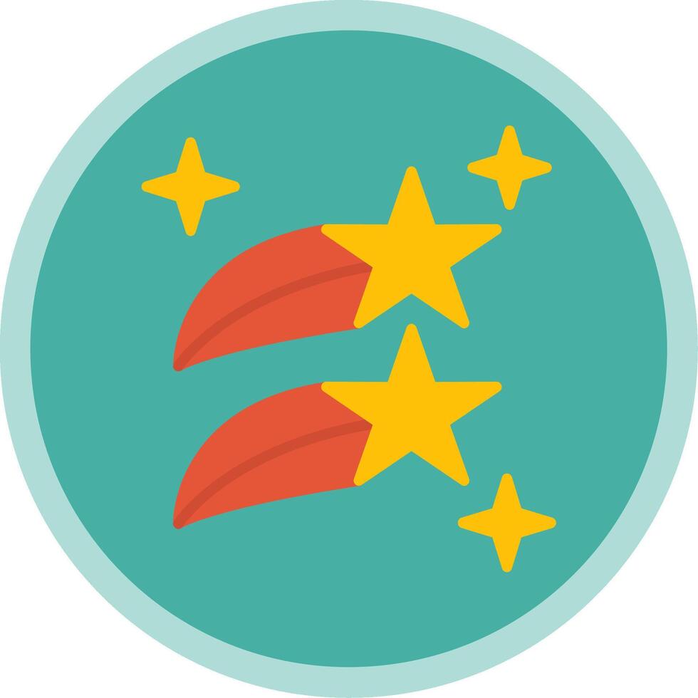 Shooting Stars Flat Multi Circle Icon vector