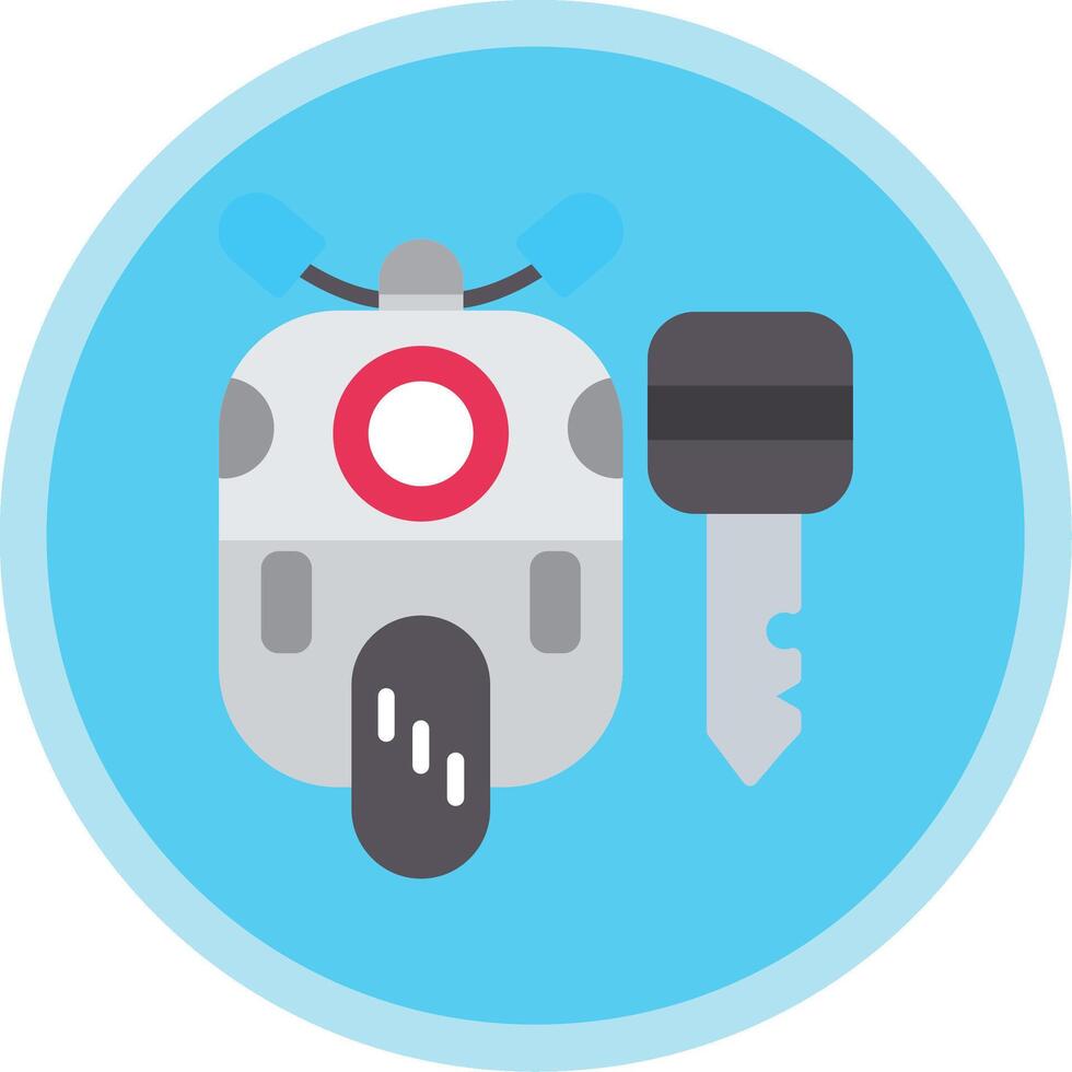 Motorbike Flat Multi Circle Icon vector