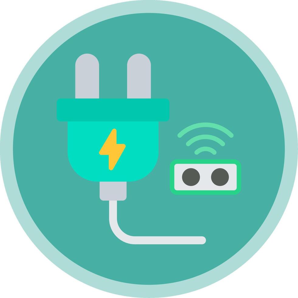 Smart Plug Flat Multi Circle Icon vector