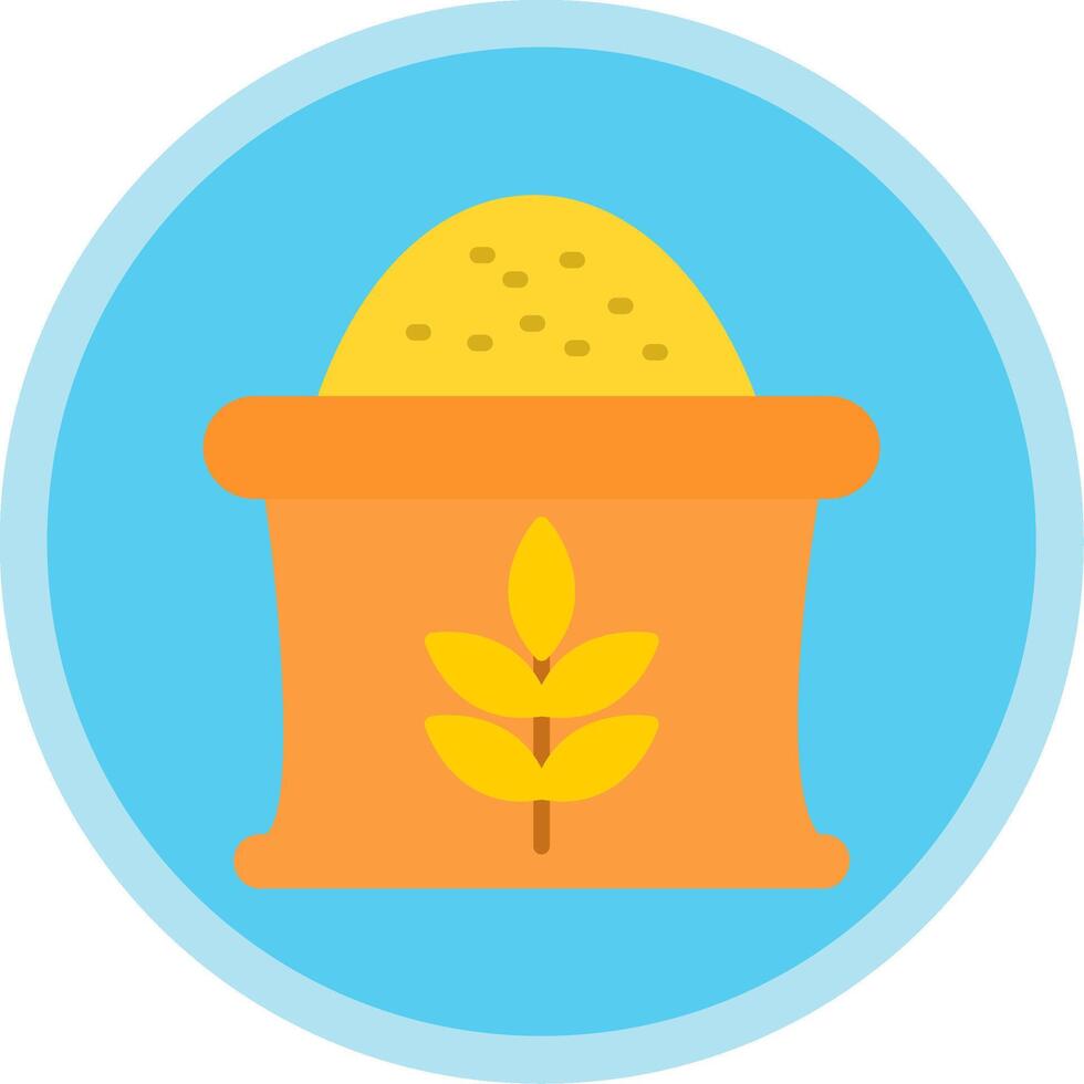 Wheat Sack Flat Multi Circle Icon vector