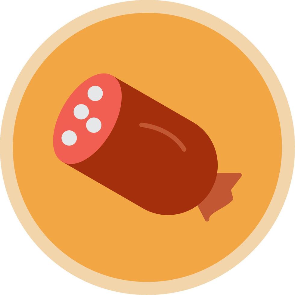 Salami Flat Multi Circle Icon vector