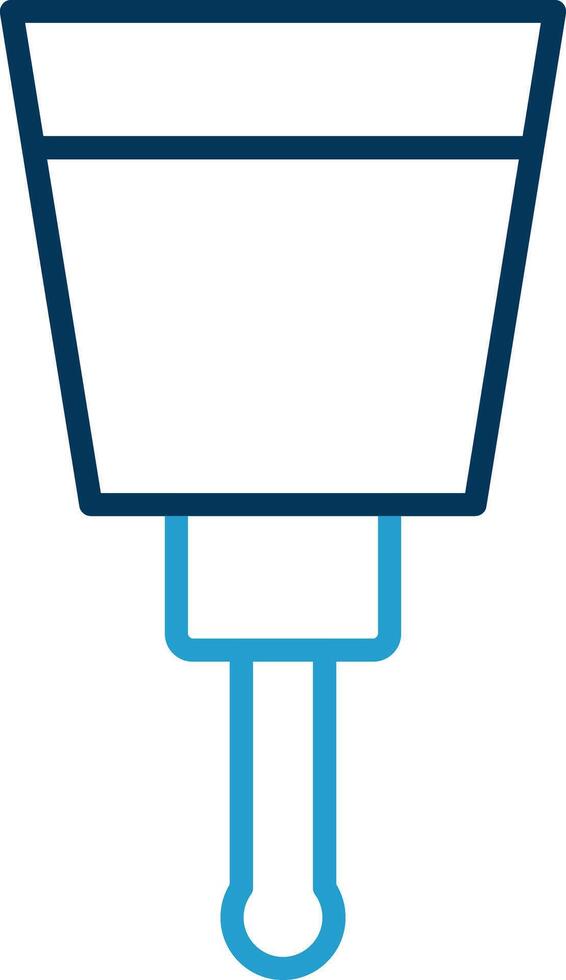 Putty Knife Line Blue Two Color Icon vector