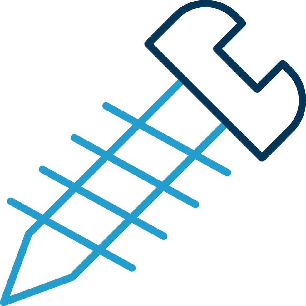 Screw Line Blue Two Color Icon vector