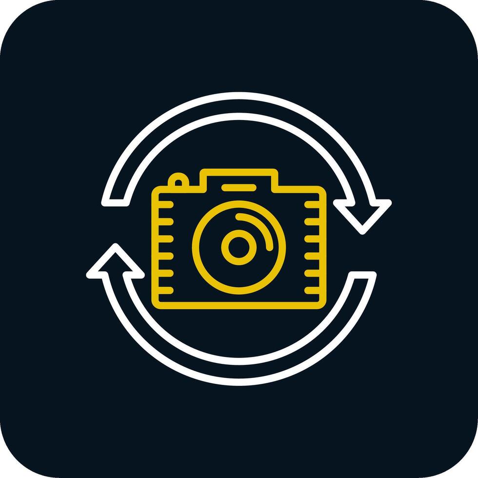 Switch Camera Line Yellow White Icon vector