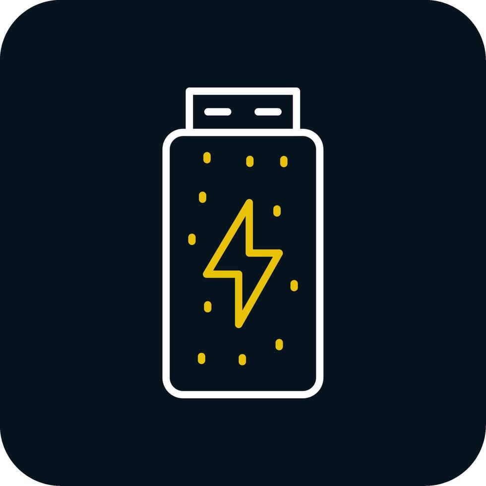 batería estado línea amarillo blanco icono vector