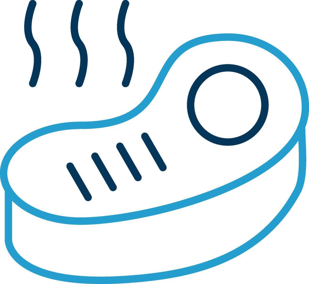 Steak Line Blue Two Color Icon vector