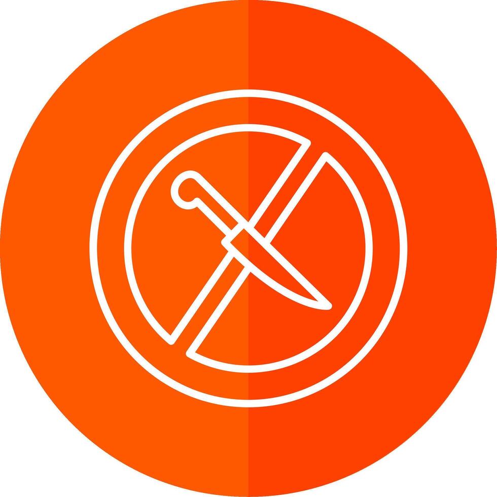 No Knife Line Yellow White Icon vector