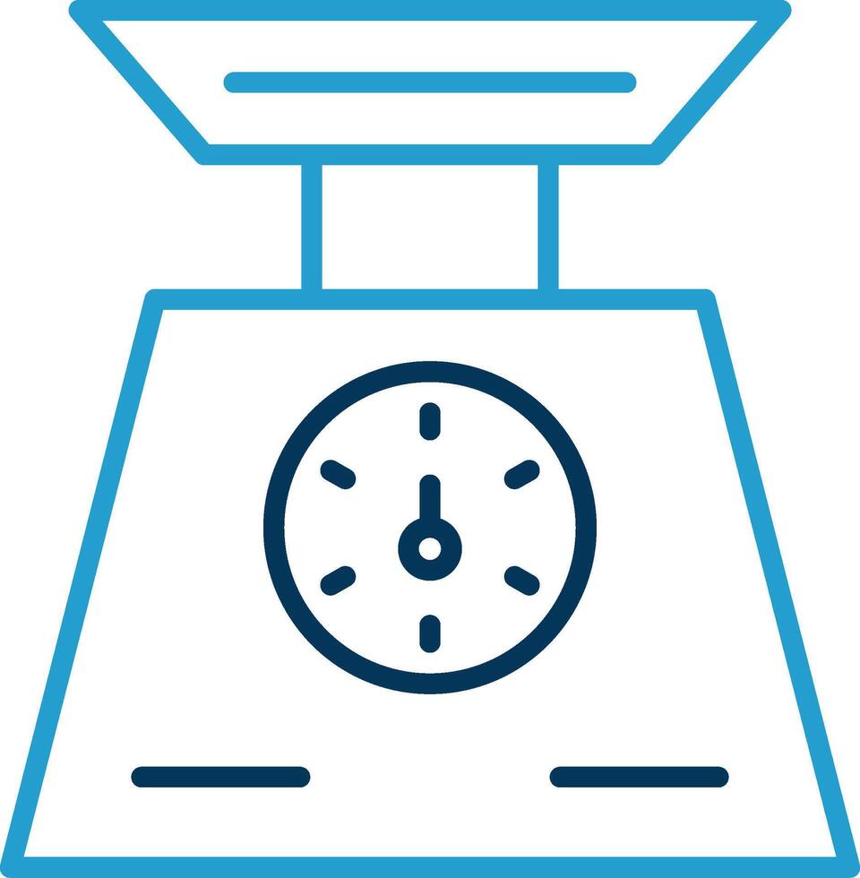 Weigh Scale Line Blue Two Color Icon vector