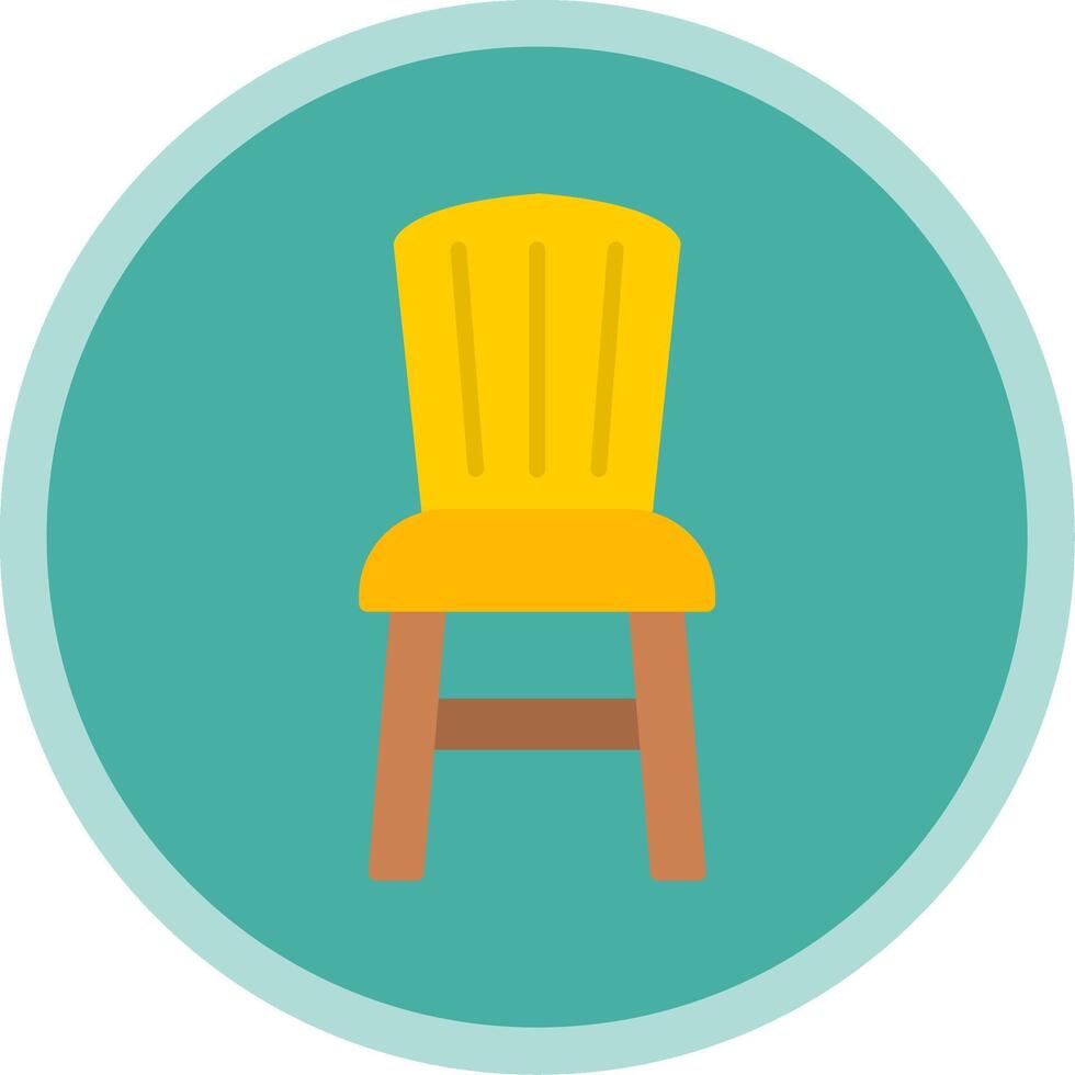 Dining Chair Flat Multi Circle Icon vector