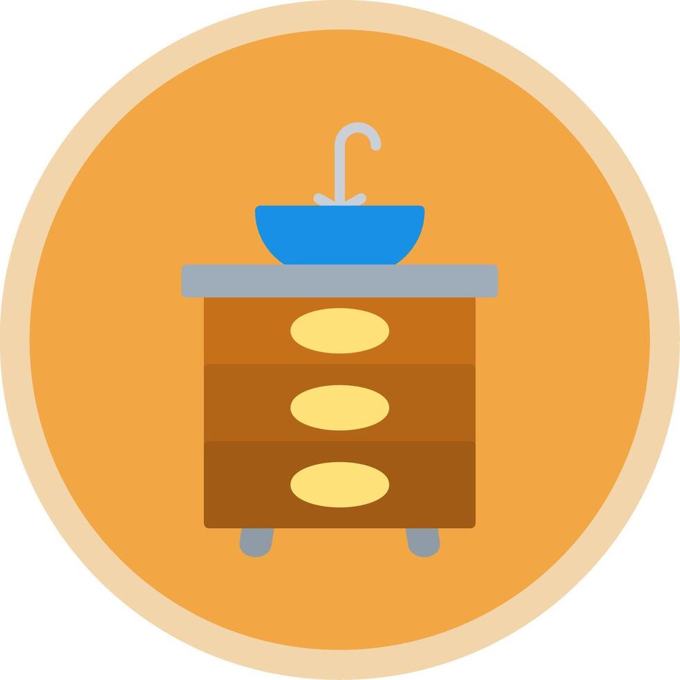 Sink Flat Multi Circle Icon vector