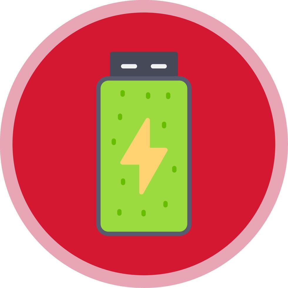 Battery Status Flat Multi Circle Icon vector