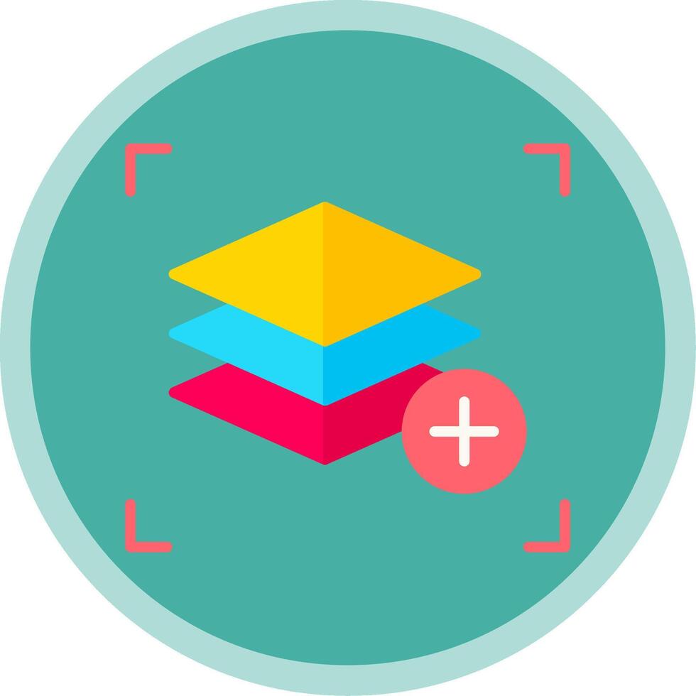 Layers Flat Multi Circle Icon vector