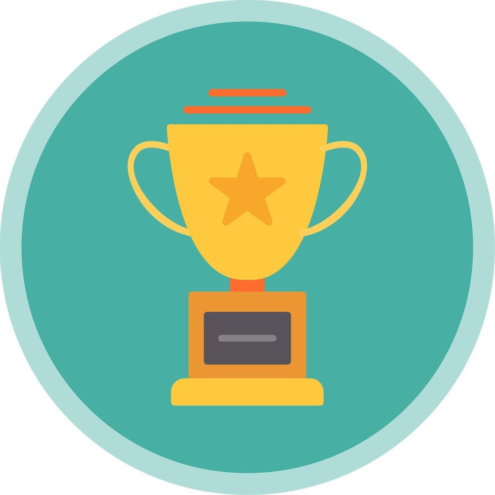Trophy Flat Multi Circle Icon vector