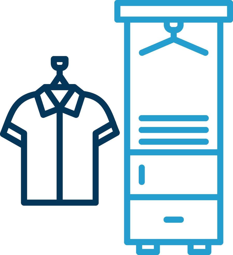 Coat Rack Line Blue Two Color Icon vector