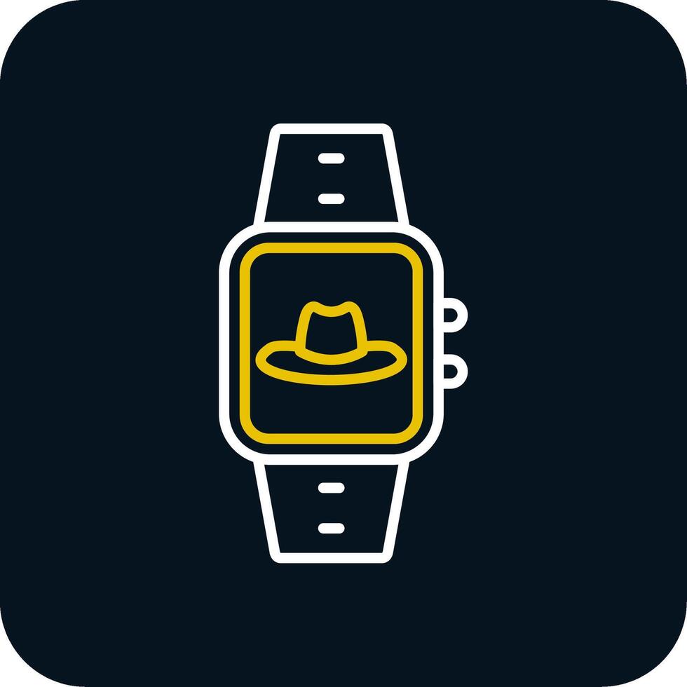 Watch Line Yellow White Icon vector