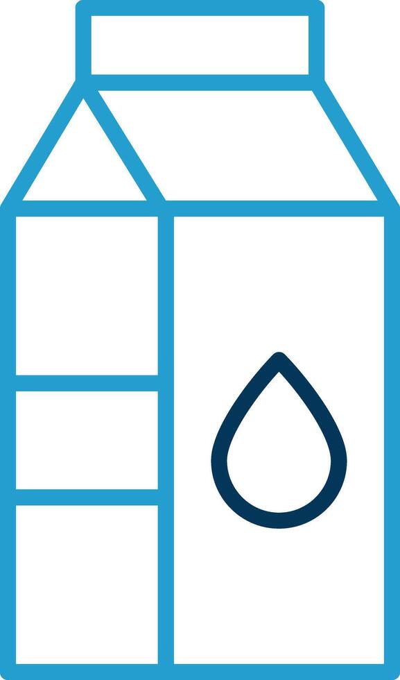 Milk Carton Line Blue Two Color Icon vector
