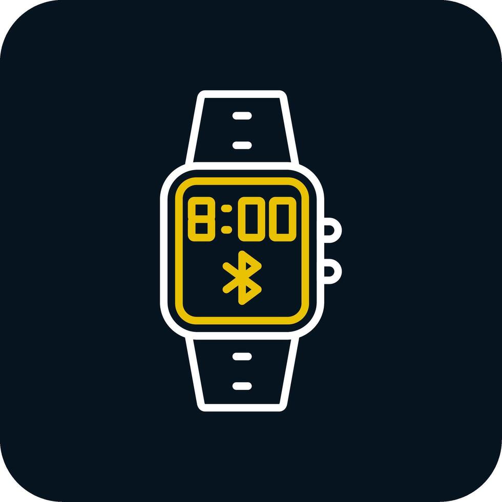 Bluetooth Line Yellow White Icon vector
