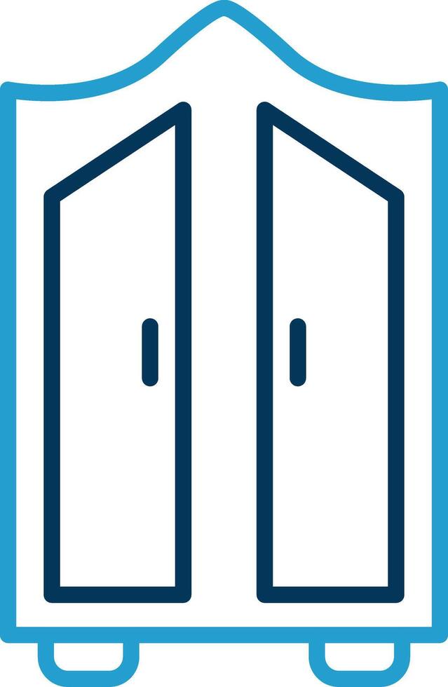 Wardrobe Line Blue Two Color Icon vector