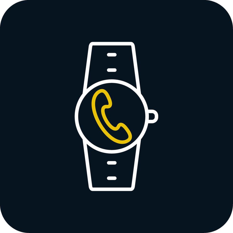 Incoming Call Line Yellow White Icon vector